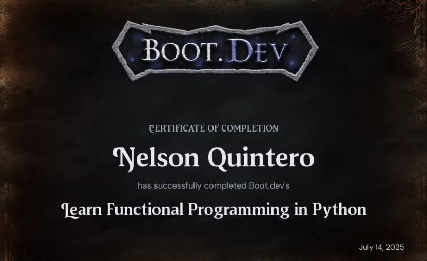 Functional Programming Python Certificate